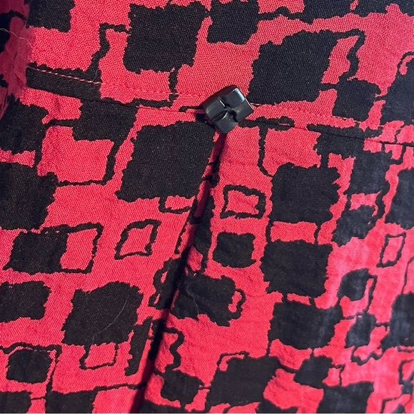 Habitat Black Red Geometric Tunic Buttons Medium - Picture 12 of 13